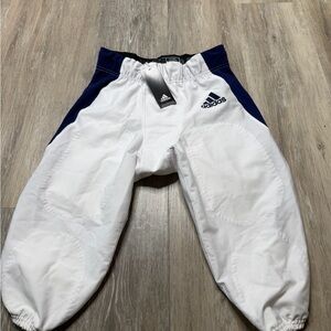 adidas White & Navy Kids Athletic Jogger Pants